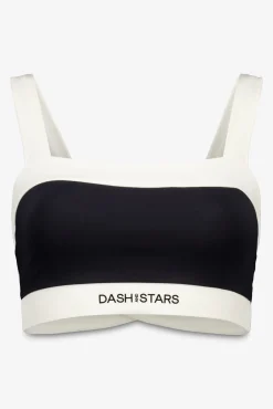 Dash and Stars Sujetador deportivo 4D Stretch bandeau blanco y