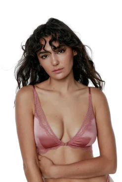 Black Limba Sujetador halter de tul bordado y satén Liora
