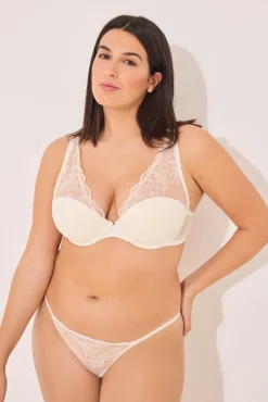 Women'secret Sujetador halter satén y tul blanco