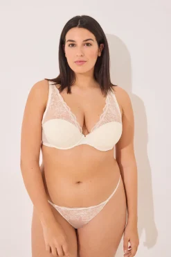 Women'secret Sujetador halter satén y tul blanco