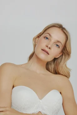 Ivette Bridal Sujetador sin tirantes con push up en blanco