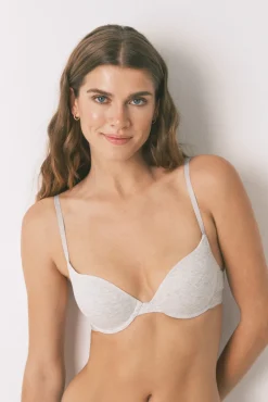 Women'secret Sujetador push up GORGEOUS algodón gris