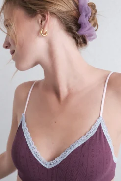 HI&BYE Sujetador seamless pointelle burgundy