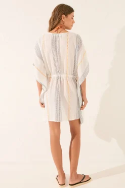 Women'secret Túnica corta algodón rayas lurex