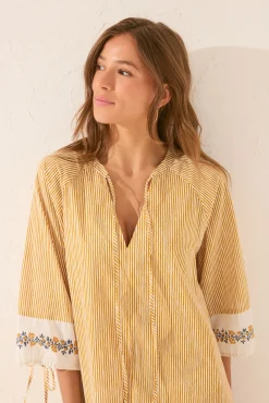 Women'secret Túnica midi algodón rayas cenefa