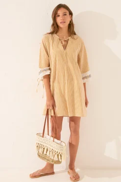 Women'secret Túnica midi algodón rayas cenefa