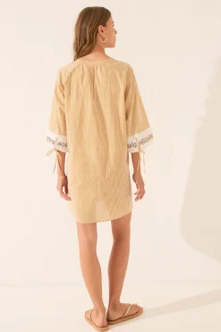 Women'secret Túnica midi algodón rayas cenefa