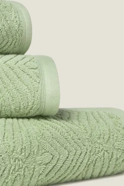 Textura Toalla rizo jacquard hojas