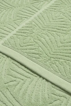 Textura Toalla rizo jacquard hojas