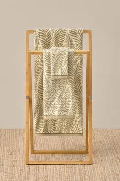 Textura Toalla rizo velour hojas