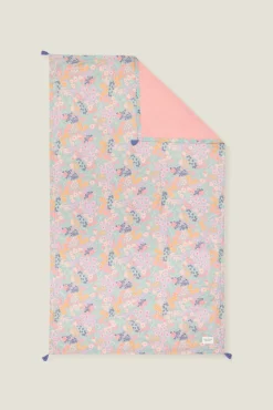 Textura Toalla tejido doble faz flores