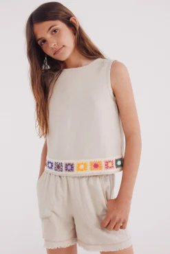 Crianças Springfield Kids Top bajo crochet niña