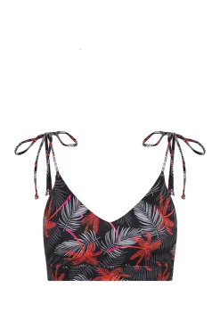 Modibodi Top bikini adolescente lazos Jungle Palm Black