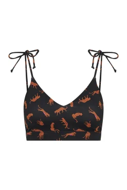 Modibodi Top bikini adolescente lazos Cheetah Chase Black