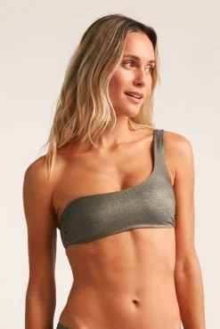 Robin Top bikini bandeau titanium brillos