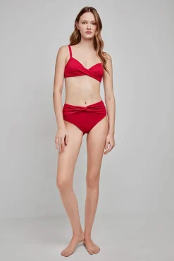 Gisela Top bikini capacidad tejido de estructura granate