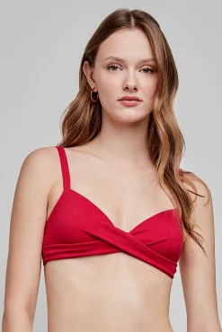 Gisela Top bikini capacidad tejido de estructura granate