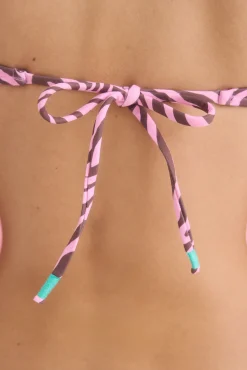 HI&BYE Top bikini escote V cebra rosa