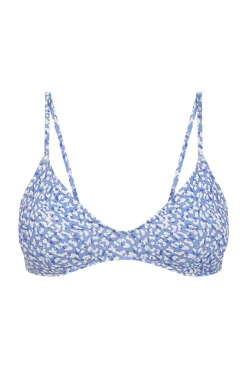 HI&BYE Top bikini escote V leopardo azul