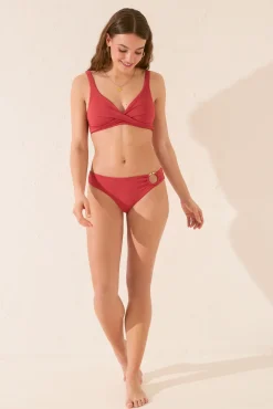 Women'secret Top bikini halter cruzado naranja