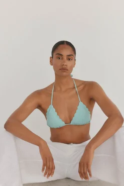 Pedro del Hierro Top bikini halter tejido burbujas lurex