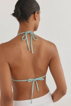 Pedro del Hierro Top bikini halter tejido burbujas lurex