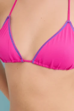 HI&BYE Top bikini triangular cortina rosa