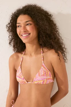 Women'secret Top bikini triangular patchwork lurex