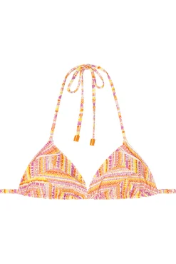 Women'secret Top bikini triangular patchwork lurex