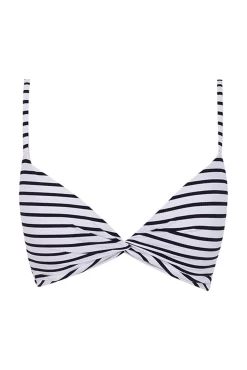 Women'secret Top bikini triangular push up rayas navy