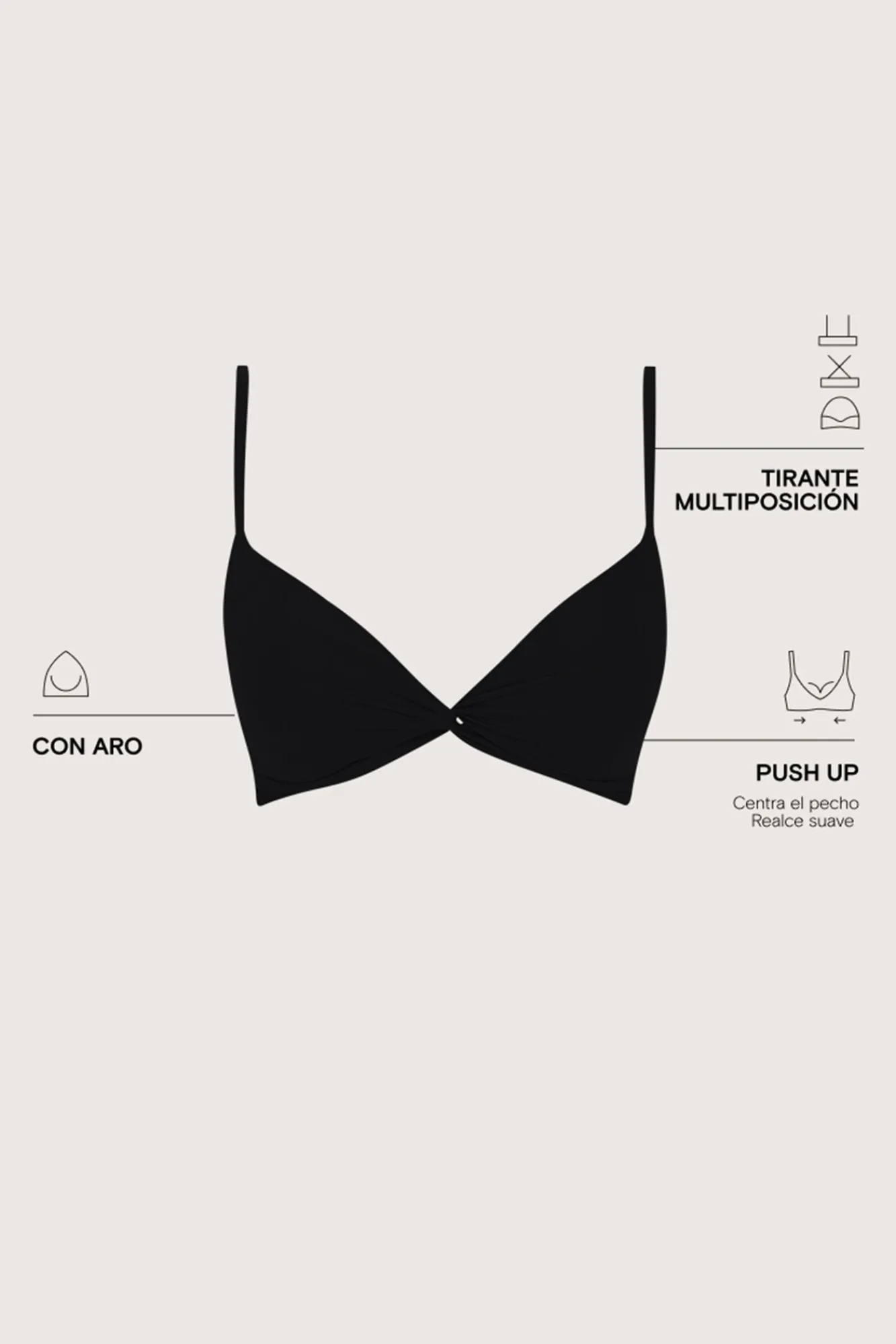 Women'secret Top bikini triangular push up
