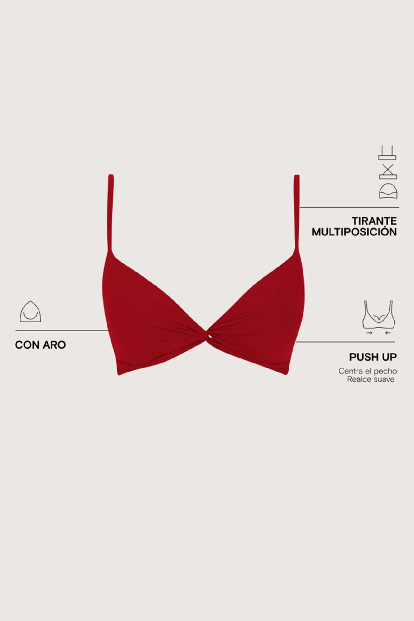 Women'secret Top bikini triangular sin aro