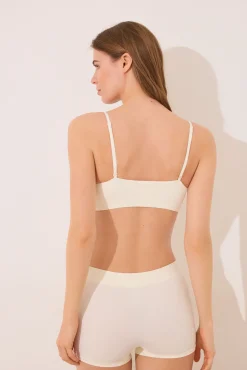Women'secret Top canalé seamless blanco