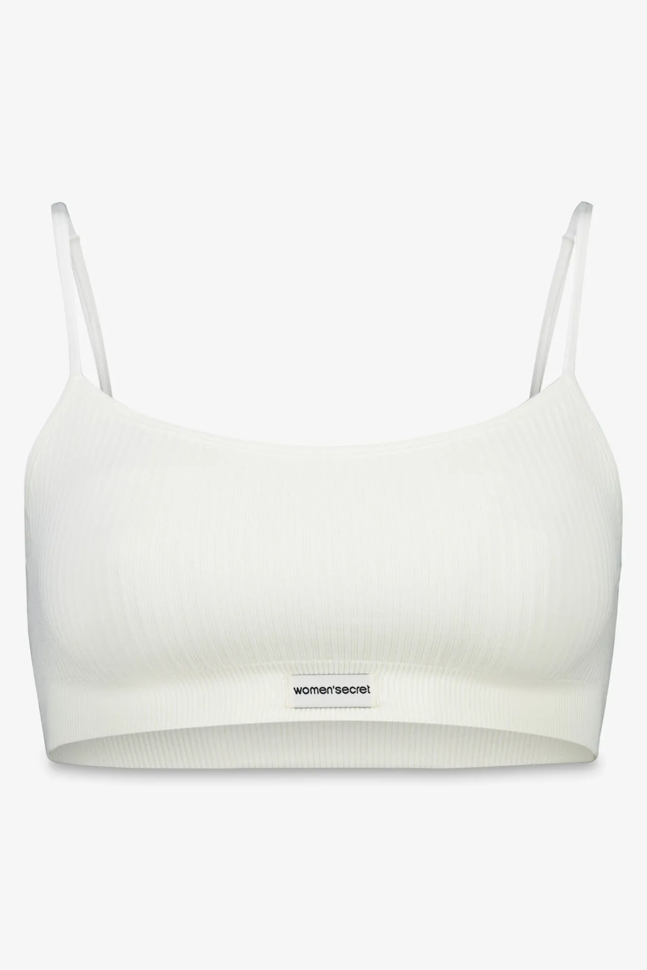 Women'secret Top canalé seamless blanco