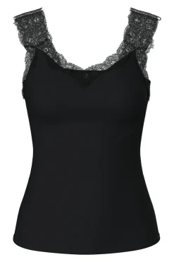 Pieces Top con detalle de encaje