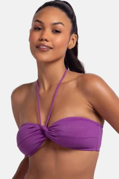 Dorina Top de bikini bandeau brillo morado