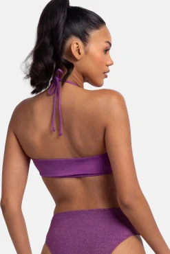 Dorina Top de bikini bandeau brillo morado