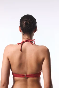 Penti Top de bikini bandeau marrón