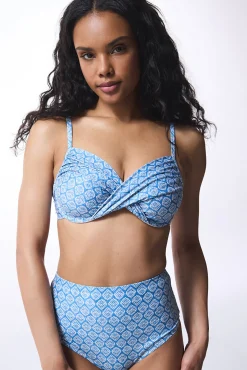 Penti Top de bikini con aro azul