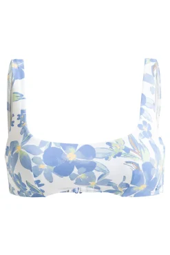 Roxy Top de bikini con aro print flores