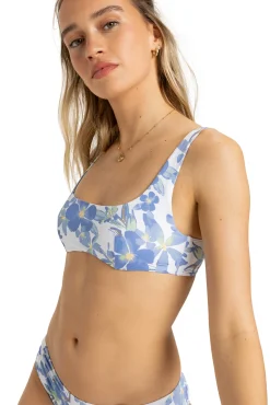Roxy Top de bikini con aro print flores