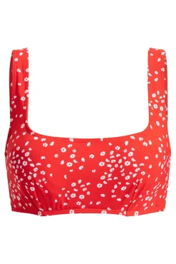 Roxy Top de bikini con aro print flores