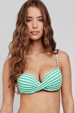 Gisela Top de bikini print rayas verdes