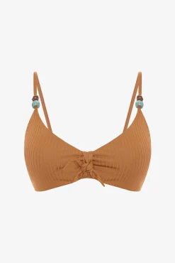 Penti Top de bikini triangular camel