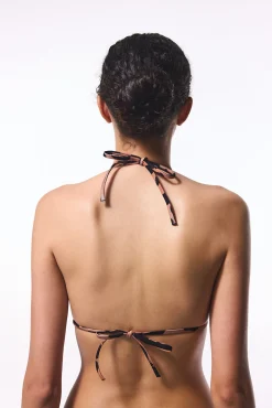 Penti Top de bikini triangular leopardo
