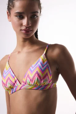 Penti Top de bikini triangular zigzag
