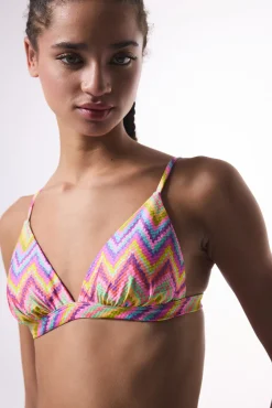 Penti Top de bikini triangular zigzag