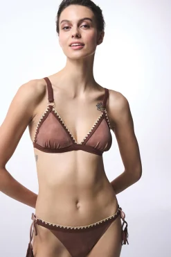 Penti Top de bikini triangular camel