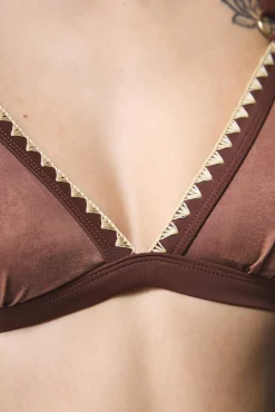 Penti Top de bikini triangular camel