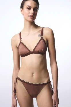 Penti Top de bikini triangular camel